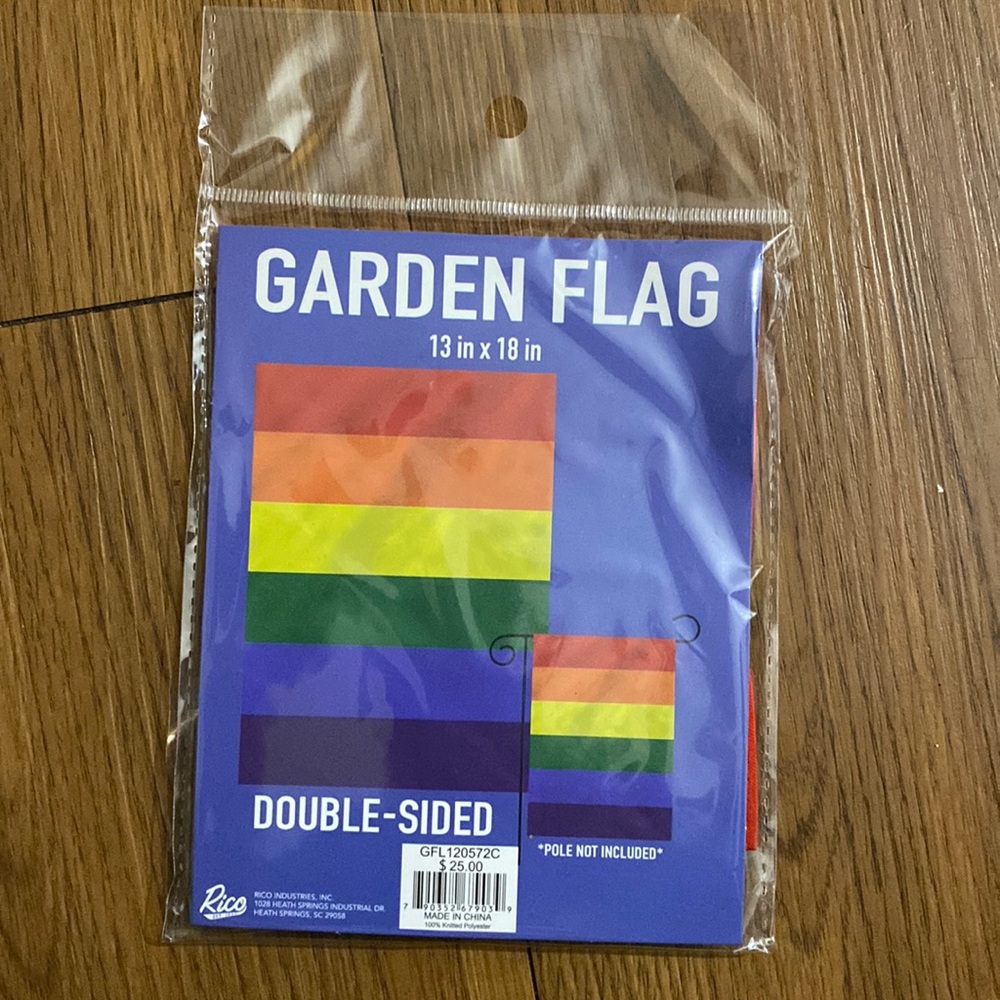 Pride garden flag, double-sided